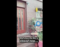 Barbie toy tractor met sidewalk art blue 