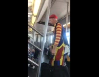 Guy dressed as clown red blue pt. 2 
