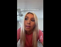 Blonde lady asks how we breathe inside cars 