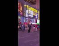 Guy interrupts dance group filming in Times Square 