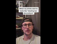 Guy gets drunk and steals bar decorations 