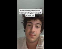 Double standards couple guy buzz cut worm 