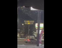 Broken waffle house sign with F and U lit up 