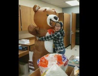 Brown inflatable bear costume free hugs