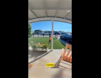 Little boy excited to give neighbor hug