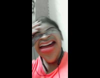 Pink shirt girl face distortion filter lips 