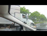 Guy left truck tries to start race