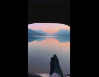 Tent hole beautiful lake view reflection legs