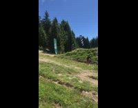 Guy bicycle dirt hill fail gondola lift
