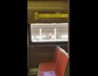 Red pants guy brushes teeth train platform 