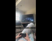 (3RD PARTY CONTENT) Girl plays car driving video game sweatpants 