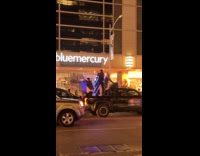 Car parade with lights for Hanukkah celebration