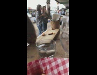 Girls do tiktok dance at farmers market