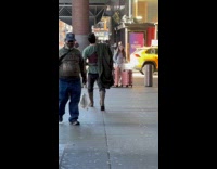 People wear pirates costume walk on street