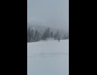 Guy on skis attempts double backflip fail 