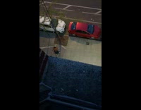 Brown shirt guy lays facedown sidewalk 