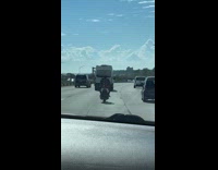 Collab winy - Man in motorcycle driven on the highway