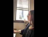 Seagull squawking outside womans window 