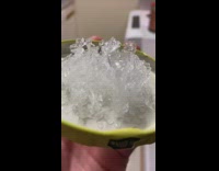 Ice sculpture formed on jar cap