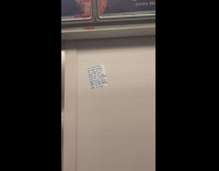Note for Monica on the subway train 