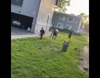 Two Kids Race and One Falls Face First on Ground 