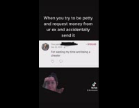 Lady sends money instead of requesting fail 