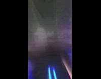 Guy drops phone wears glow stick mask 