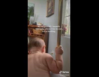 Collab BitchIG2 - Shirtless baby pushing lamp with arm