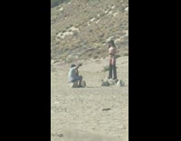 Black thigh high boots girl rock mountain 