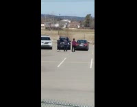 Three woman tiktok dance video empty parking lot