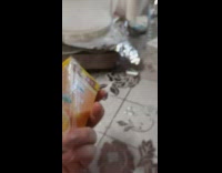 Guy buys xxl orange juice small box