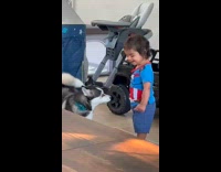 Kid Teases and Imitates Husky Bark at it