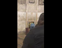 People crawl through small hole part 2