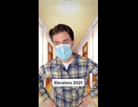 Guy gets on elevator with vaccinated person 