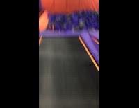 Red shirt guy trampoline park hits face 
