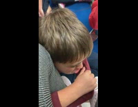 Collab BitchMP - Little boy hugs legs crying