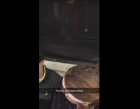 Guy same hair sign ad subway train