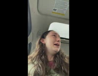 Girl crying water bottle in sewer