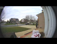 Collab Kale Salad IG - Woman holds shopping bags falls front door