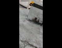 Large fire in metal container scares guy