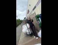 Woman kicks trash hits coworker