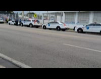 Police responding to speeding corvette hitting curb