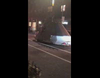 Submarine tank car driving on the streets