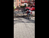 Man sleeping through construction noise