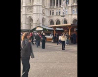 Woman tiktok video middle of the market