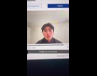 Man does funny face and strange sound in interview 