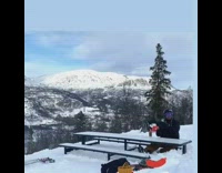 Guy snowboards picnic table front flip fail 
