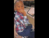 Little boy tries to take ipad picture falls over 