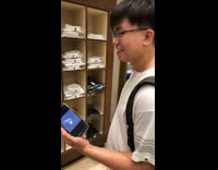 Friends meet at Toronto inside the store