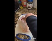 Guy buys whole chicken head and feet 